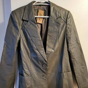 Vintage grey leather blazer